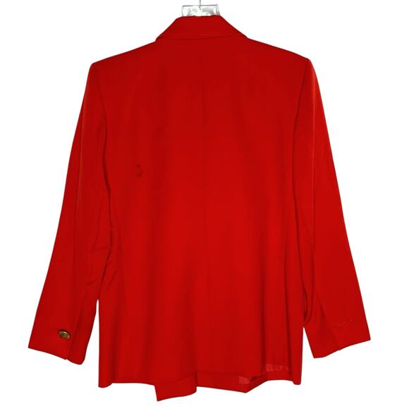 Yves Saint Laurent L Vintage Double Breasted Suit Jacket Blazer Power Red *flaw - Picture 2 of 11